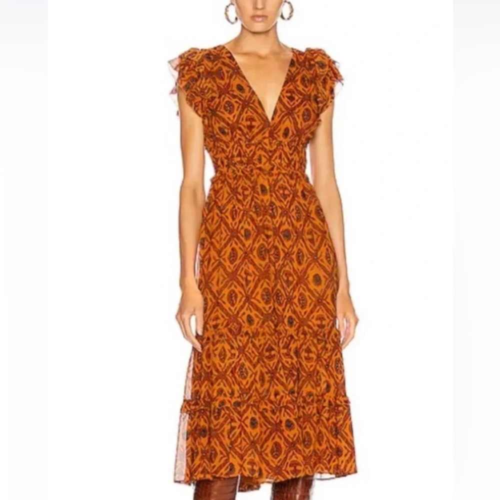 Ulla Johnson Anika Dress in Ochre Sz 8 - Picture 2 of 3